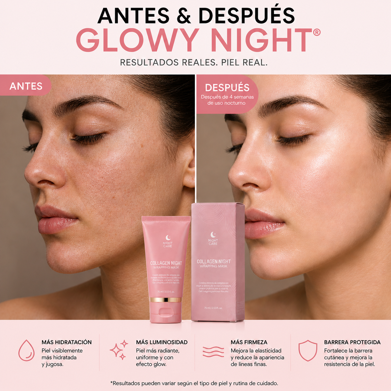 Glowy Night® Mascarilla de Colágeno