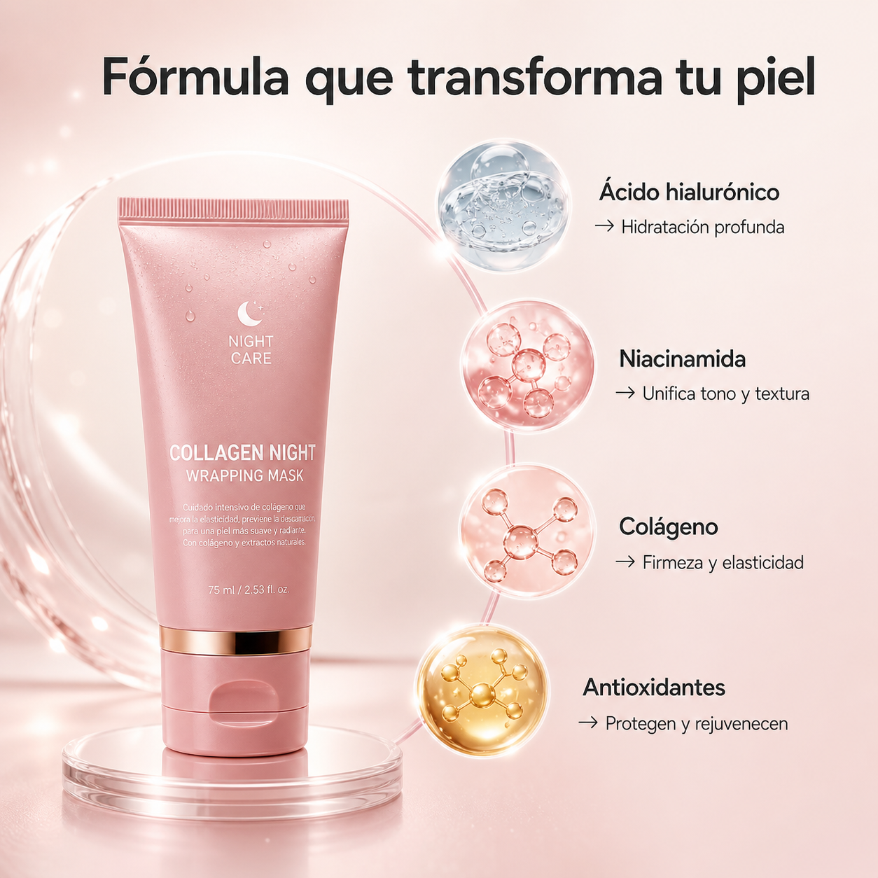 Glowy Night® Mascarilla de Colágeno
